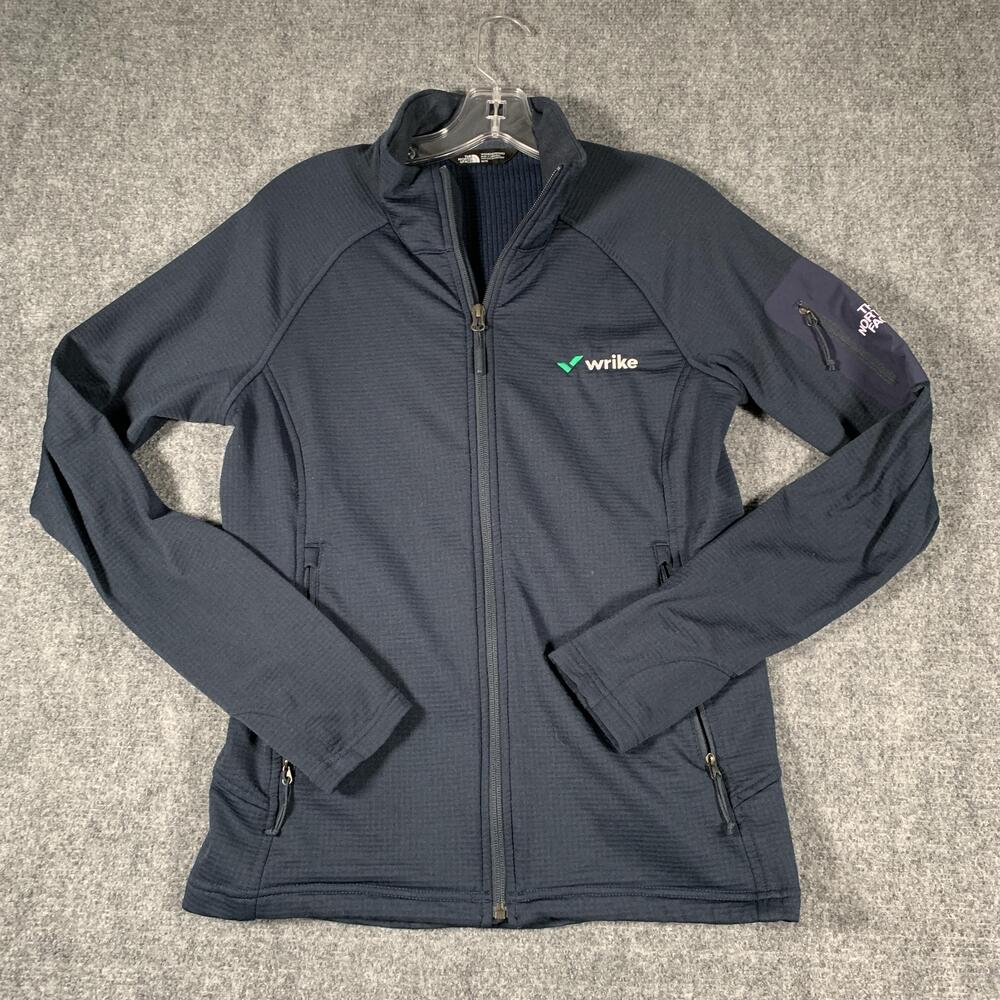 The North Face Jacket Womens Medium Blue Fleece Full Zip Wrike Logo Hiking